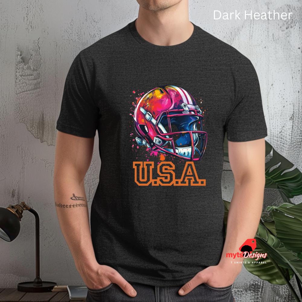 Football Helmet T-shirt Pop At Design, American Football Helmet, Retro Sports Fan Gift, American Football Enthusiast Tee, Game Day Apparel