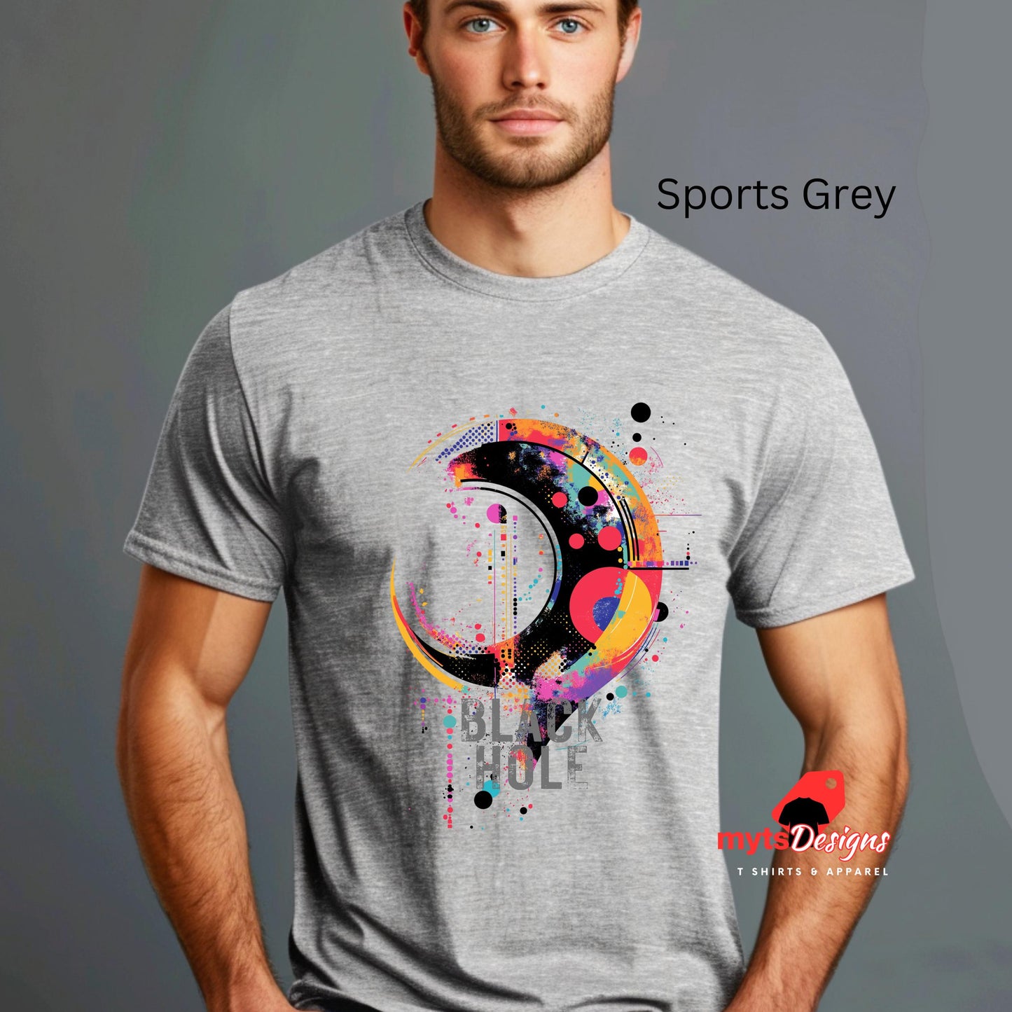 Black Hole T-shirt, Geometric Space-Inspired T-Shirt in Vivid Colors | Unique Outer Space Design for Sci-Fi Lovers