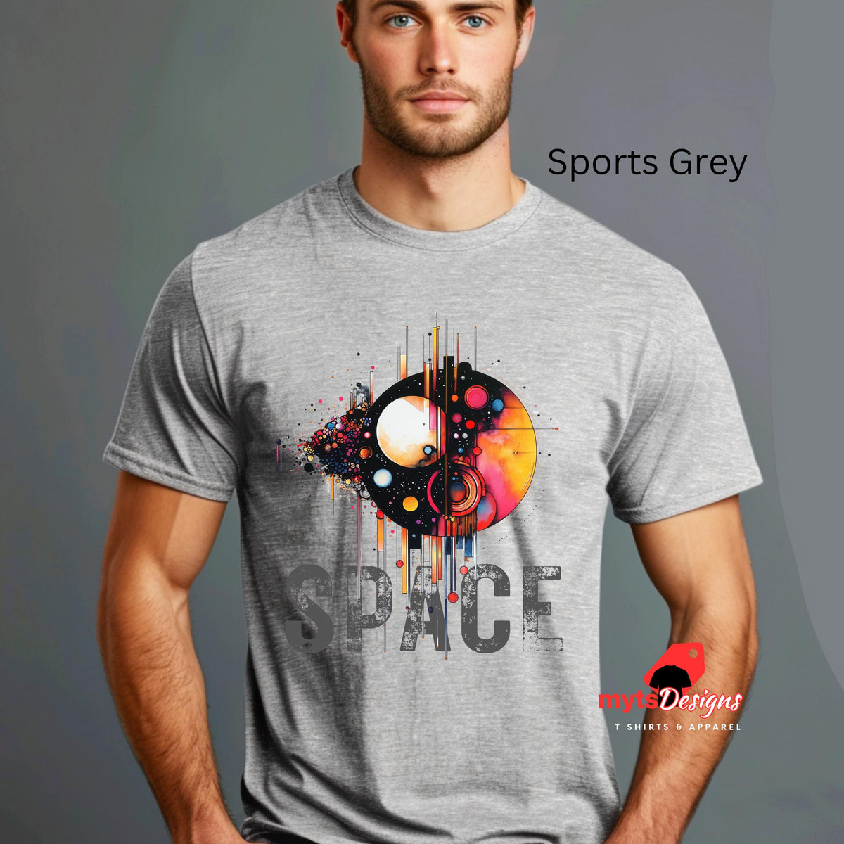Geometric Space T-Shirt | Vivid Cosmic Design for Sci-Fi Lovers