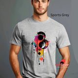 Moon Haze Geometric Space T-Shirt | Vivid Sci-Fi Tee