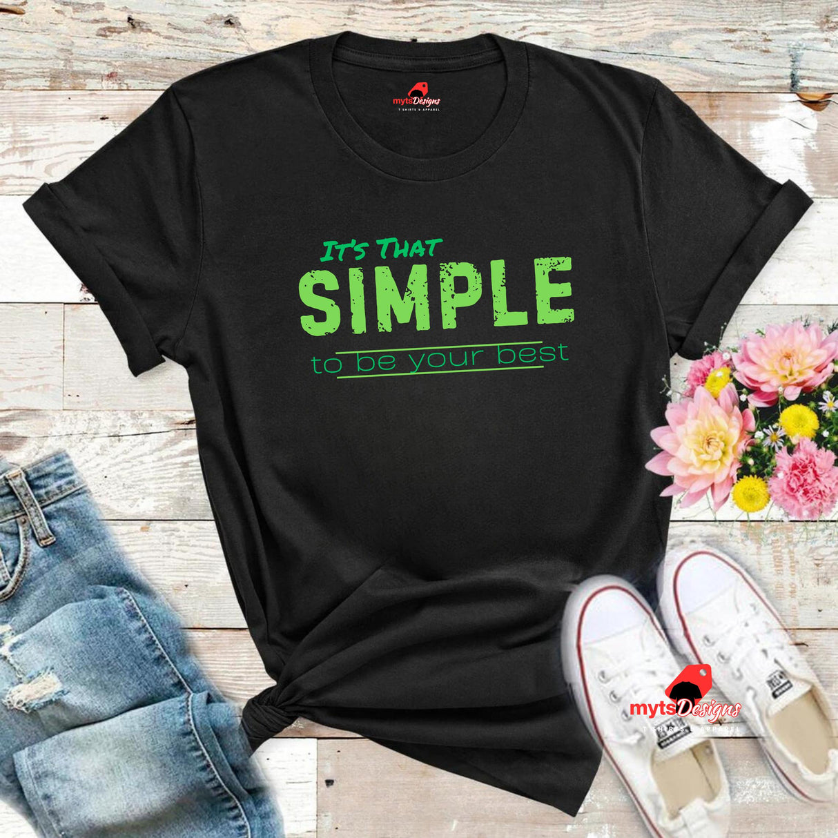 Motivational Unisex Crewneck T-Shirt - It's That Simple To Be Your Best