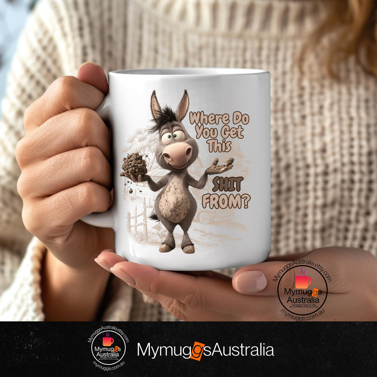 Funny Donkey Coffee Mug - Office Gift with Humorous Quote