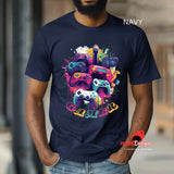 Retro Gamer T-Shirt - Pop Art Video Game Controller Design | Soft Cotton Tee