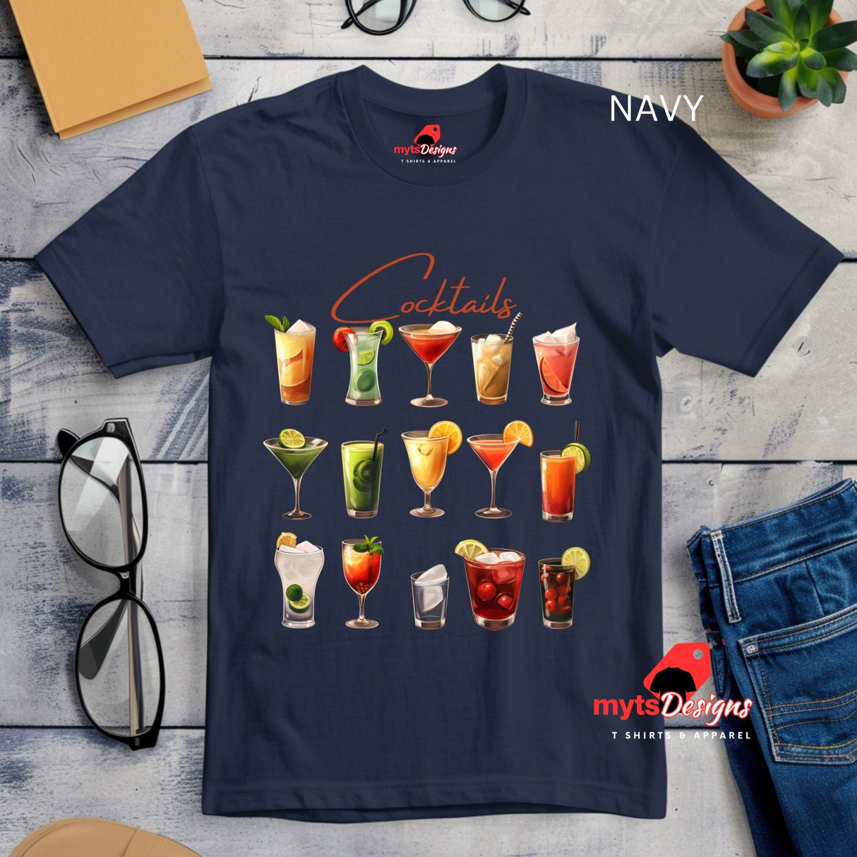 Minimalist Cocktail Party T-Shirt - Unisex Cotton Crewneck