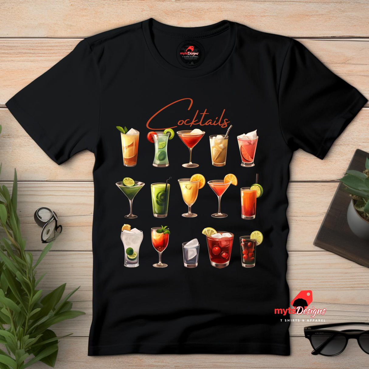 Minimalist Cocktail Party T-Shirt - Unisex Cotton Crewneck