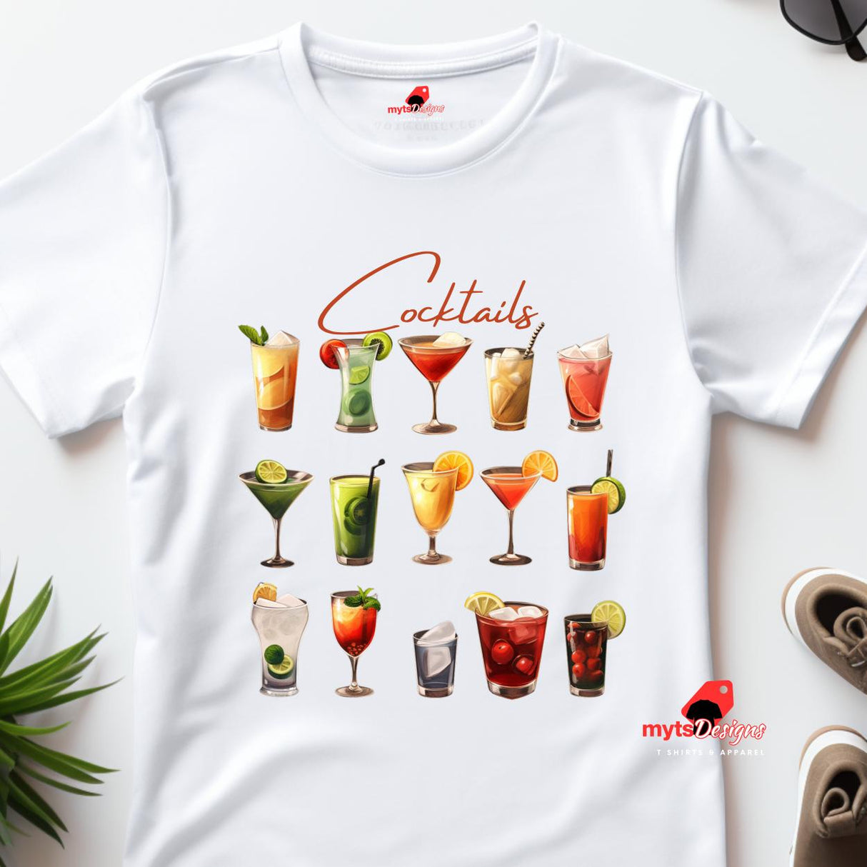 Minimalist Cocktail Party T-Shirt - Unisex Cotton Crewneck
