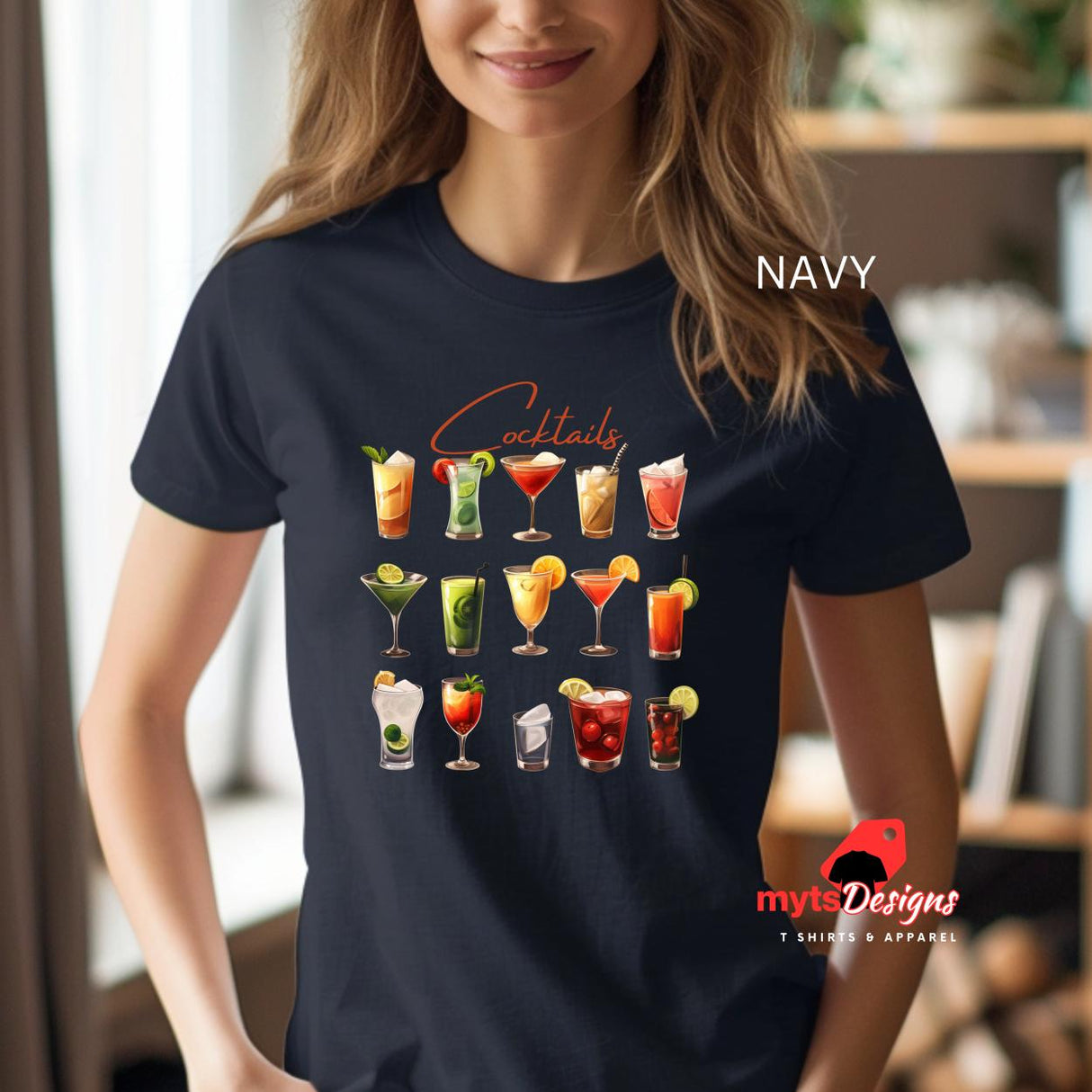 Minimalist Cocktail Party T-Shirt - Unisex Cotton Crewneck