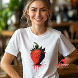 Vivid Strawberry Graphic T-Shirt - Unisex Cotton Tee