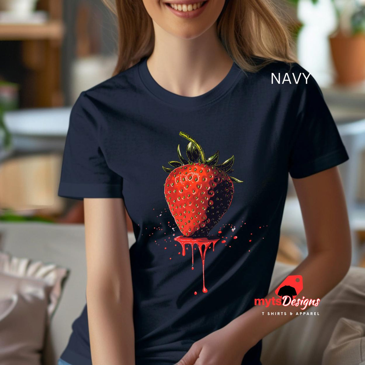 Vivid Strawberry Graphic T-Shirt - Unisex Cotton Tee