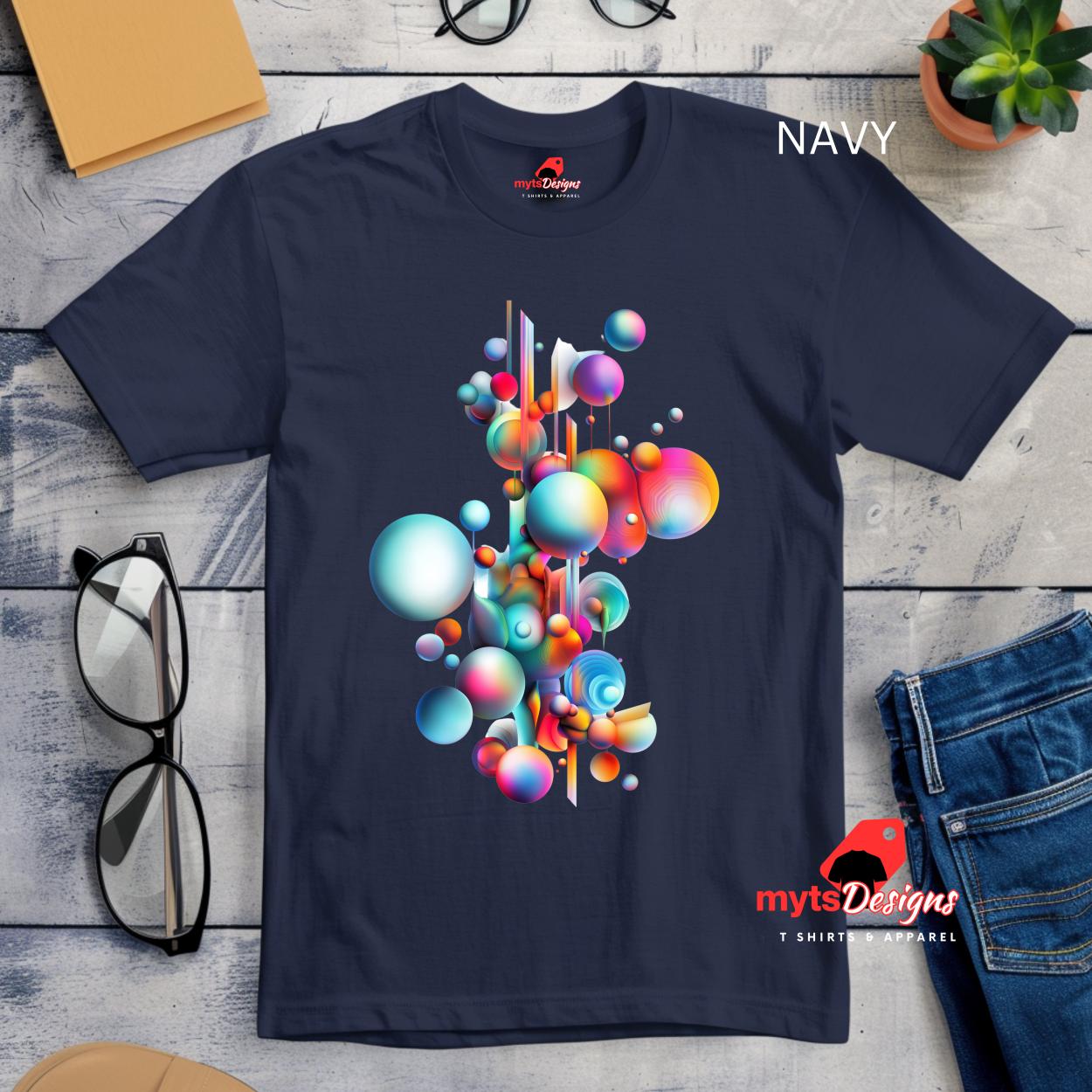 Vibrant Global Geometric Design T-Shirt – Premium DTG Printing Quality