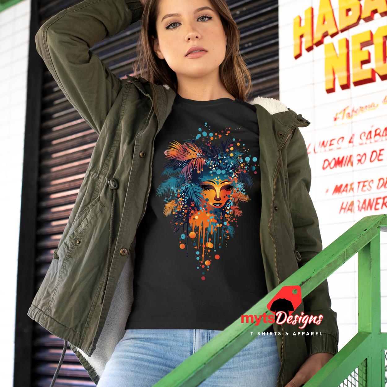 Retro Head Dress T-Shirt – Soft Feel DTG Printing Tee