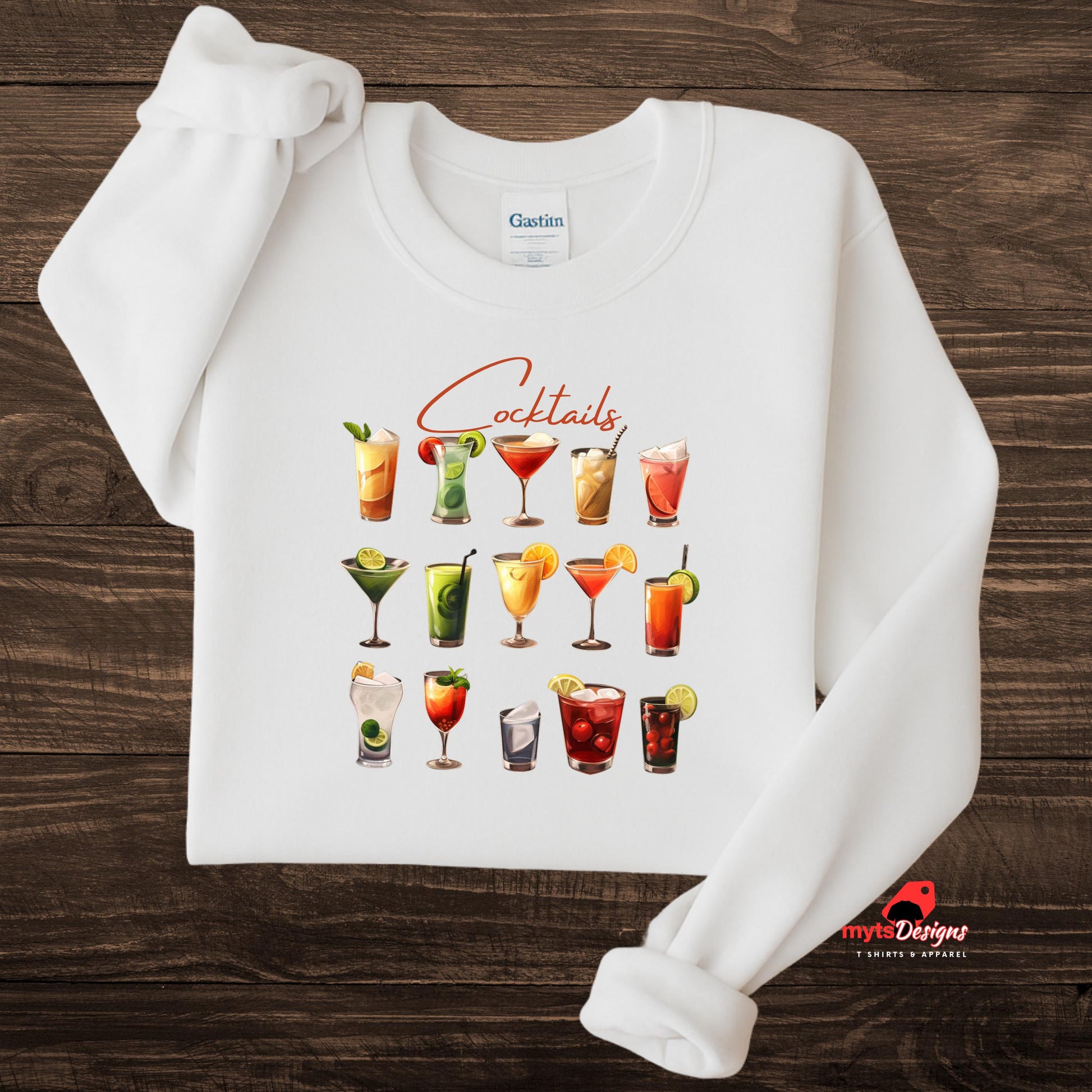 White Flat Lay Cocktail Party Sweatshirt