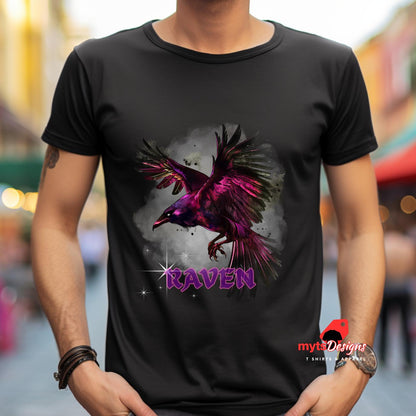 Gothic Raven T-Shirt - Mystical Flying Raven Design | Soft Cotton Unisex Tee