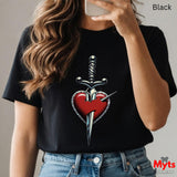 Heart & Sword Graphic Tee – Heavyweight Cotton T-Shirt | Mytsdesigns