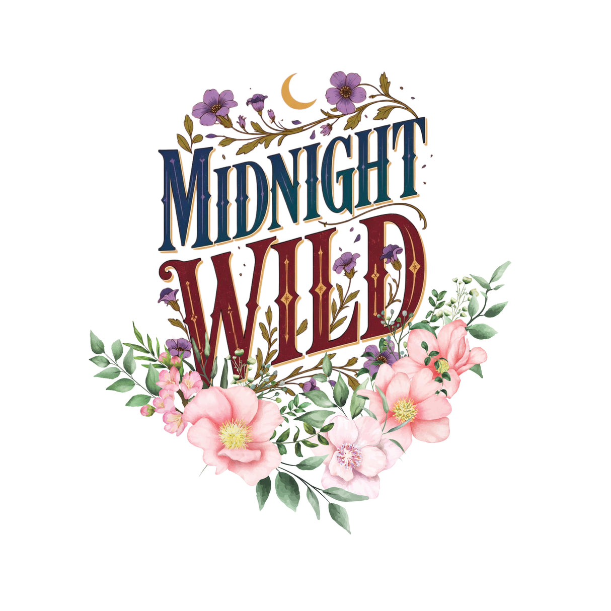 Midnight Wild – Wildflower Floral Graphic Tee for Women