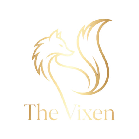 Gold logo of a stylized fox with 'The Vixen' text on a white background