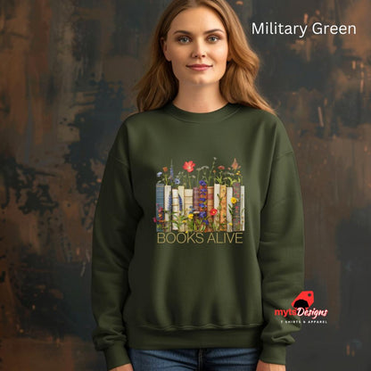Floral Sweatshirts,Floral Book Lover Sweatshirt, Unique Botanical Print Teachers Gift,