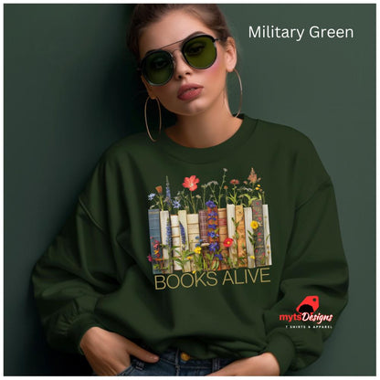 Floral Sweatshirts,Floral Book Lover Sweatshirt, Unique Botanical Print Teachers Gift,