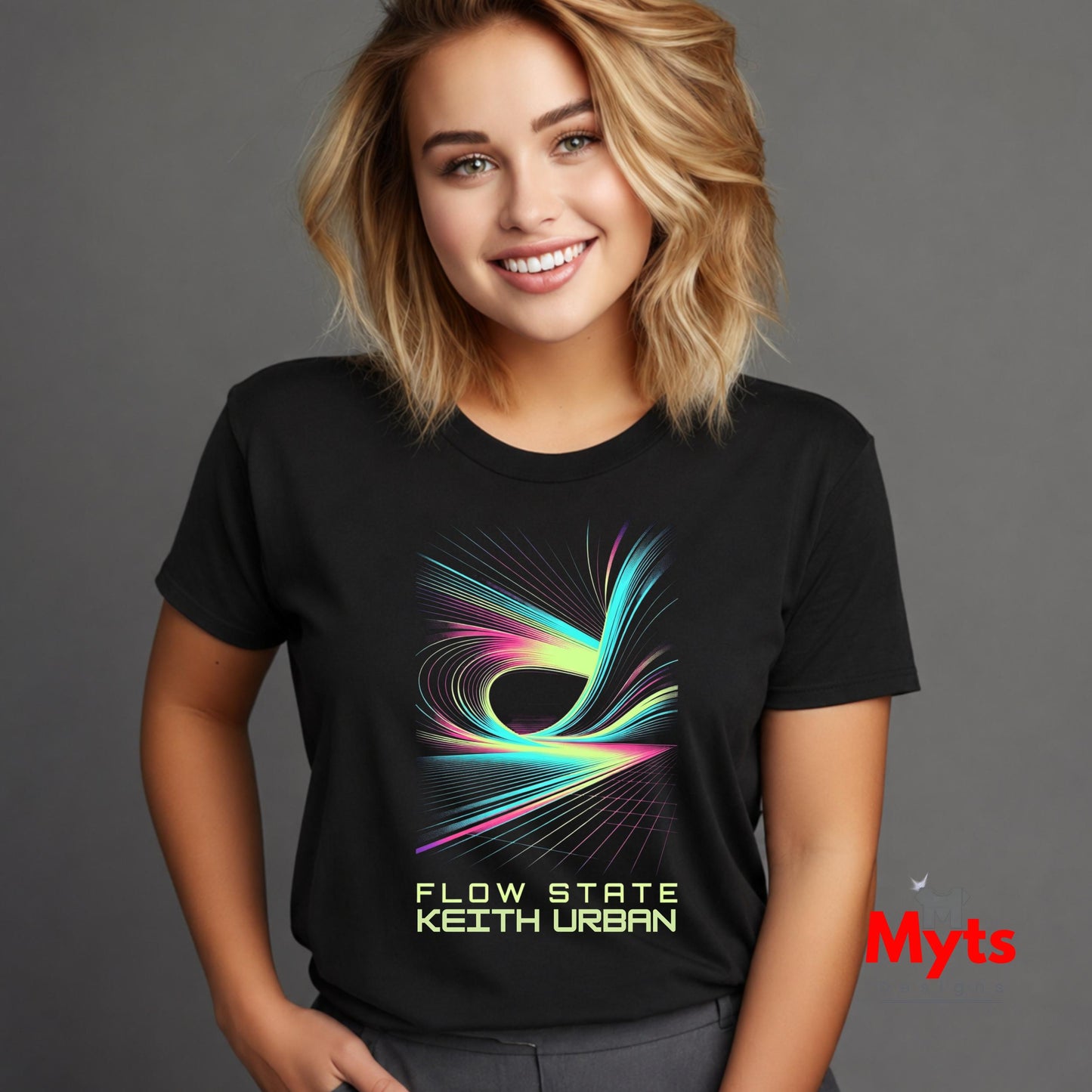 Flow State KU Graphic T-Shirt | Neon Abstract Music Tee