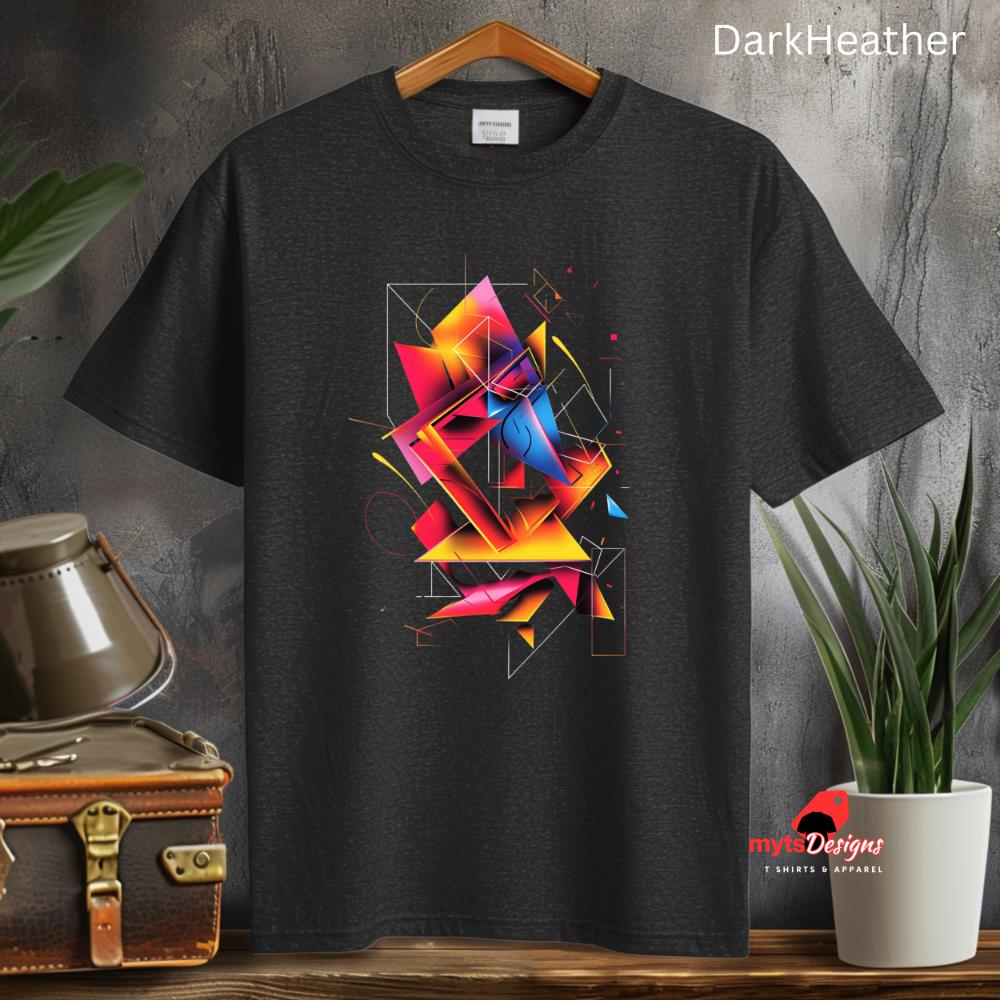 Geometric Design Unisex T-Shirt,Rich Color Graphic Tee,Bold Abstract Art Shirt, Geometric Shapes