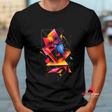 Geometric Design Unisex T-Shirt - Bold Abstract Art Graphic Tee with Rich Colors
