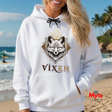 Women's Fox Hoodie | Vixen Wildlife Graphic Pullover | MytsDesigns