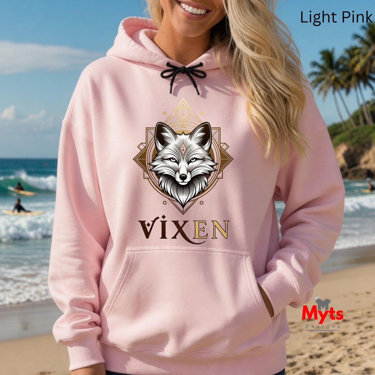 Women's Fox Hoodie | Vixen Wildlife Graphic Pullover | MytsDesigns