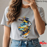 Water Woman Graphic Tee – Colourful Swirl Female Face Art
