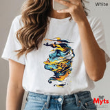 Water Woman Graphic Tee – Colourful Swirl Female Face Art