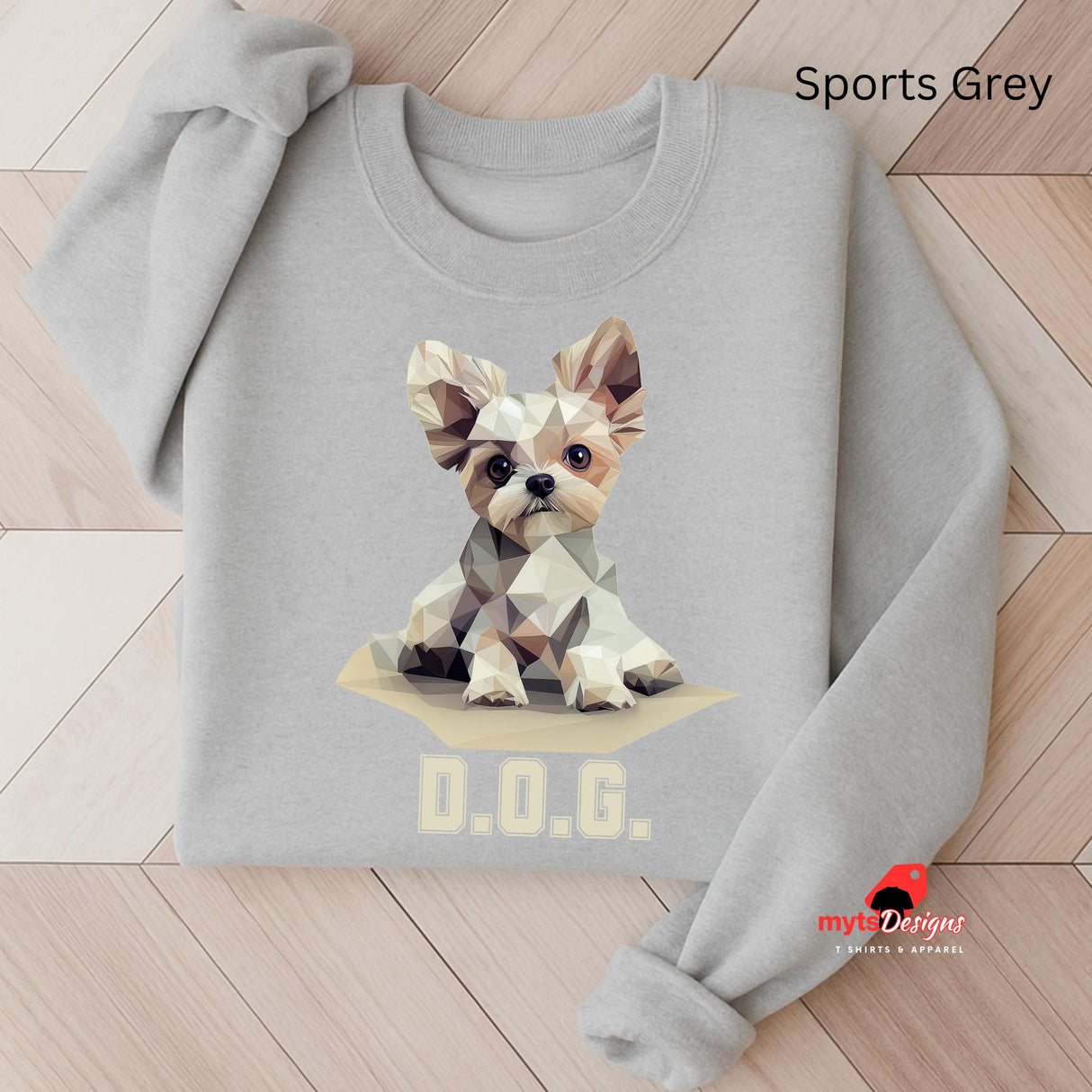Geometric Dog Sweatshirts Sports Grey