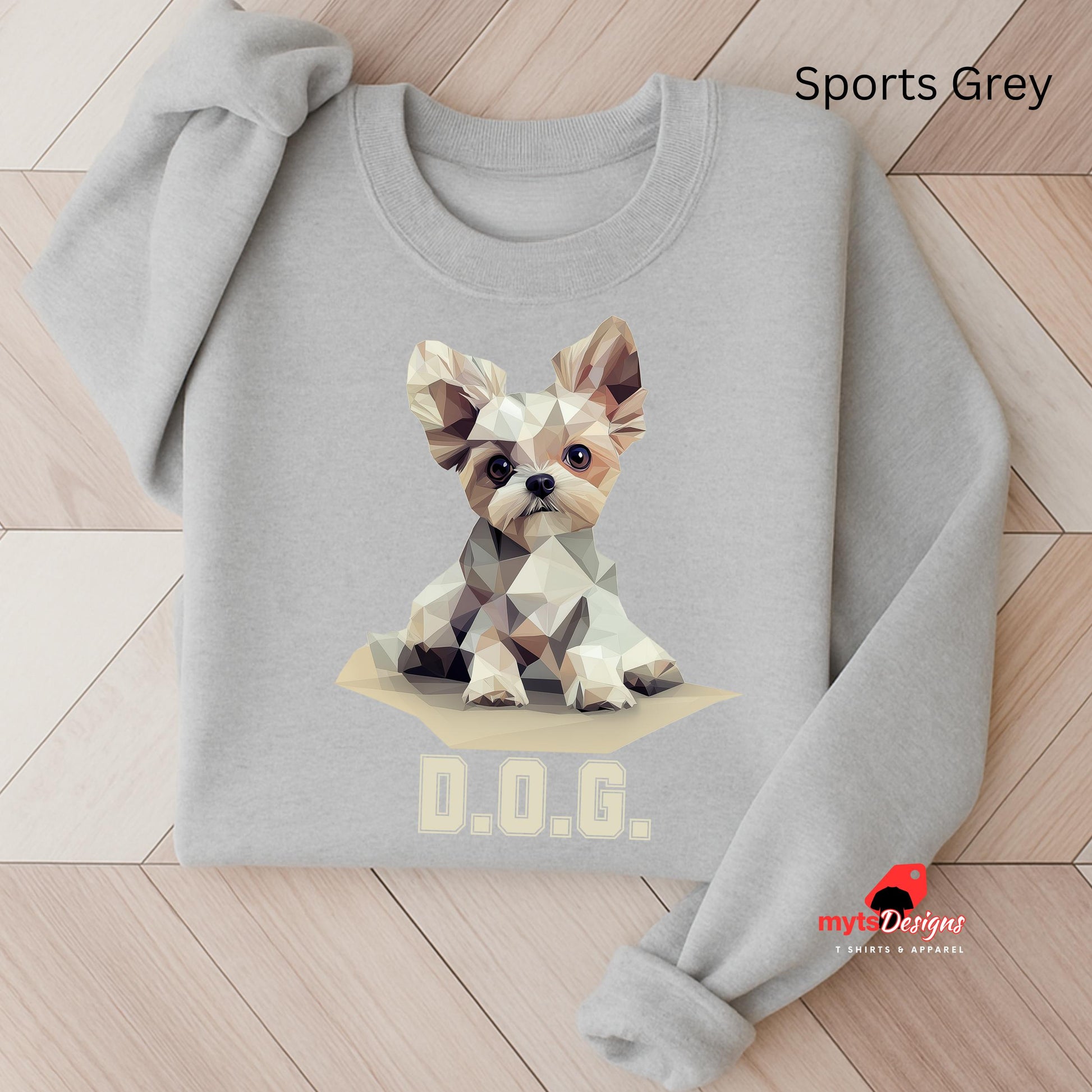 Geometric Dog Sweatshirts Sports Grey