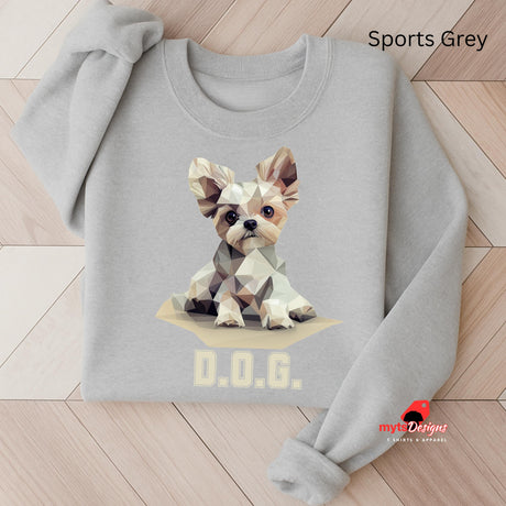 Geometric Dog Sweatshirts Sports Grey