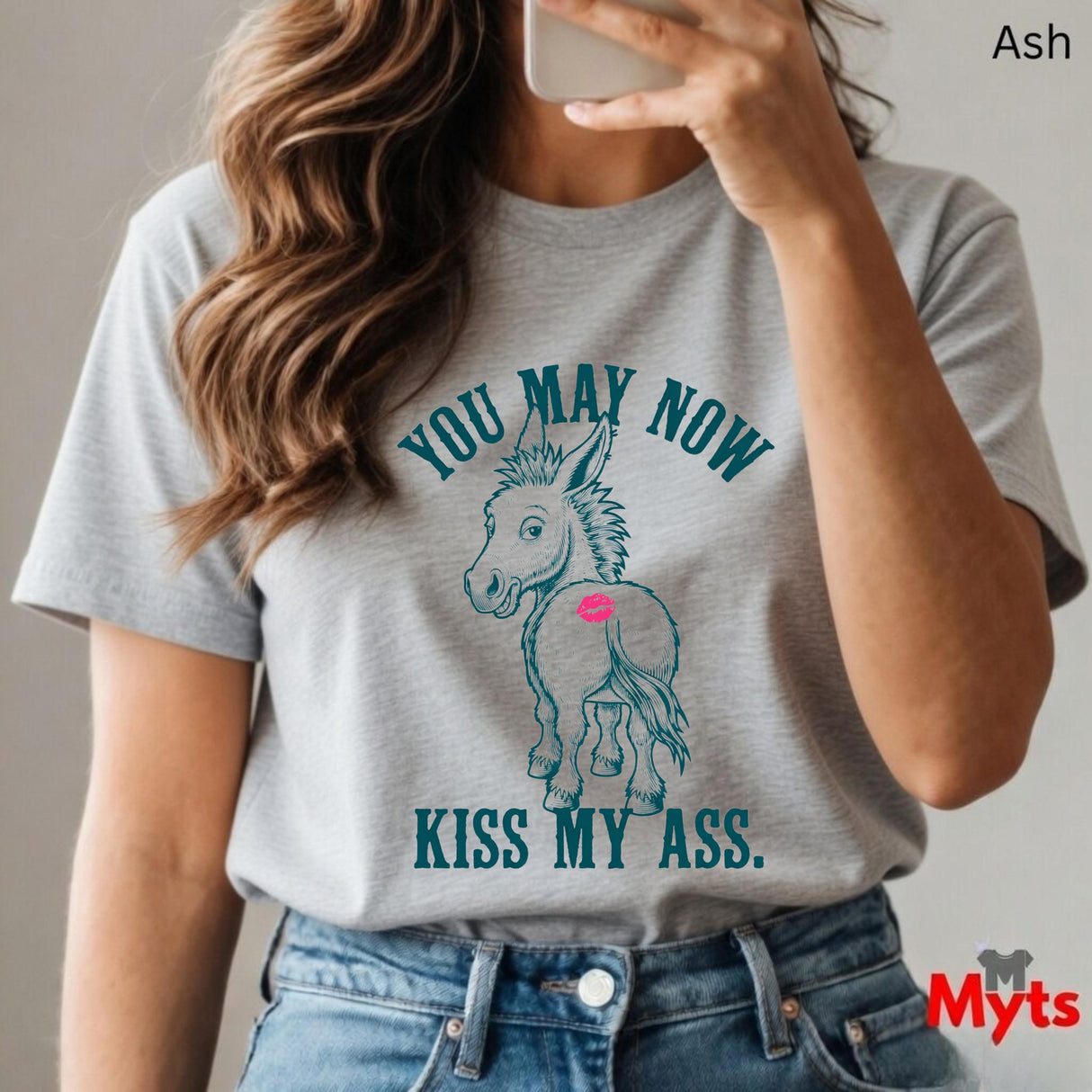 You May Now Kiss My Ass Funny Donkey Graphic T-Shirt