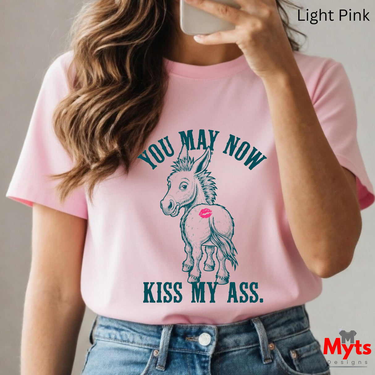 You May Now Kiss My Ass Funny Donkey Graphic T-Shirt