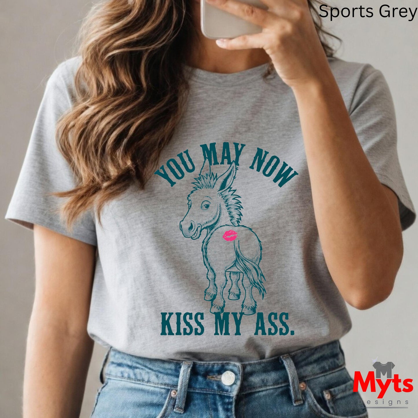 You May Now Kiss My Ass Funny Donkey Graphic T-Shirt