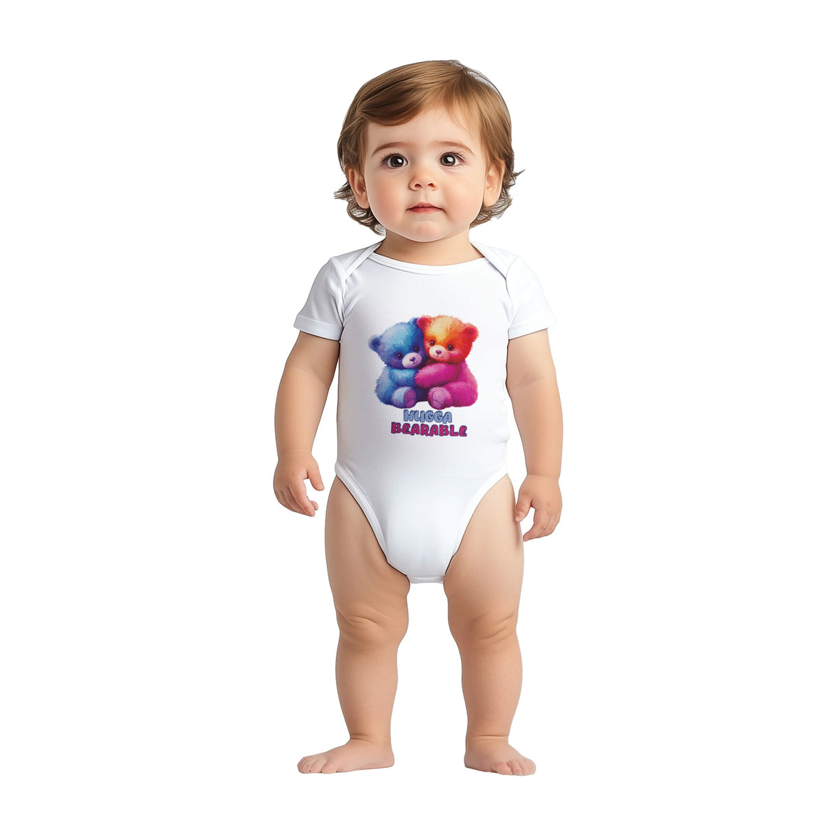Baby Onesie with Cute Bears – 100% Cotton Short Sleeve Bodysuit