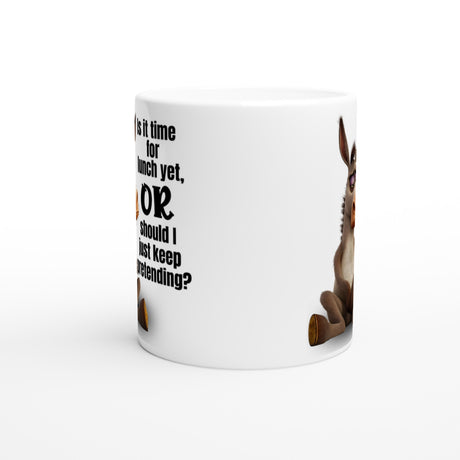 Funny Donkey Coffee Mug – “Is It Time for Lunch Yet?” Sarcastic Office Gift

