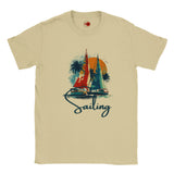 Natural t-shirt with sailboat graphic and 'Sailing' text on a white background