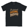 Black t-shirt with 'Professional Ohvernkl Thekner' text design on a white background