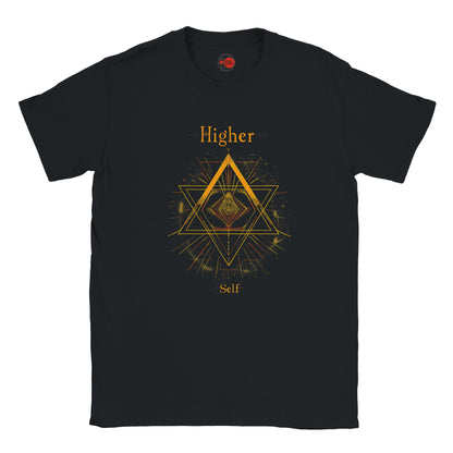 Higher Self graphic t-shirt in white - minimalist design on premium Gildan 64000 cotton