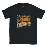 Black t-shirt with 'Professional Ohvernkl Thekner' text design on a white background