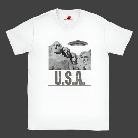 A White Mt. Rushmore T-shirt
