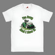 Funny lawn mowing t-shirt with I'm Sexy and I Mow It slogan and ride-on mower graphic