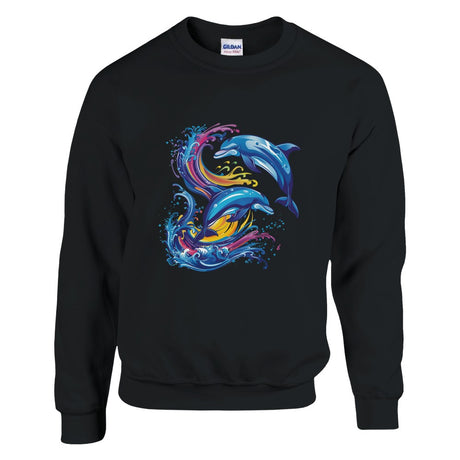 Retro-styled dolphins black sweatshirt 