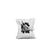 White tote bag with 'No Excuses' text on a white background