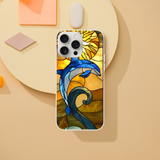 Flexi Case for iPhone - Stained Glass Dolphin Design