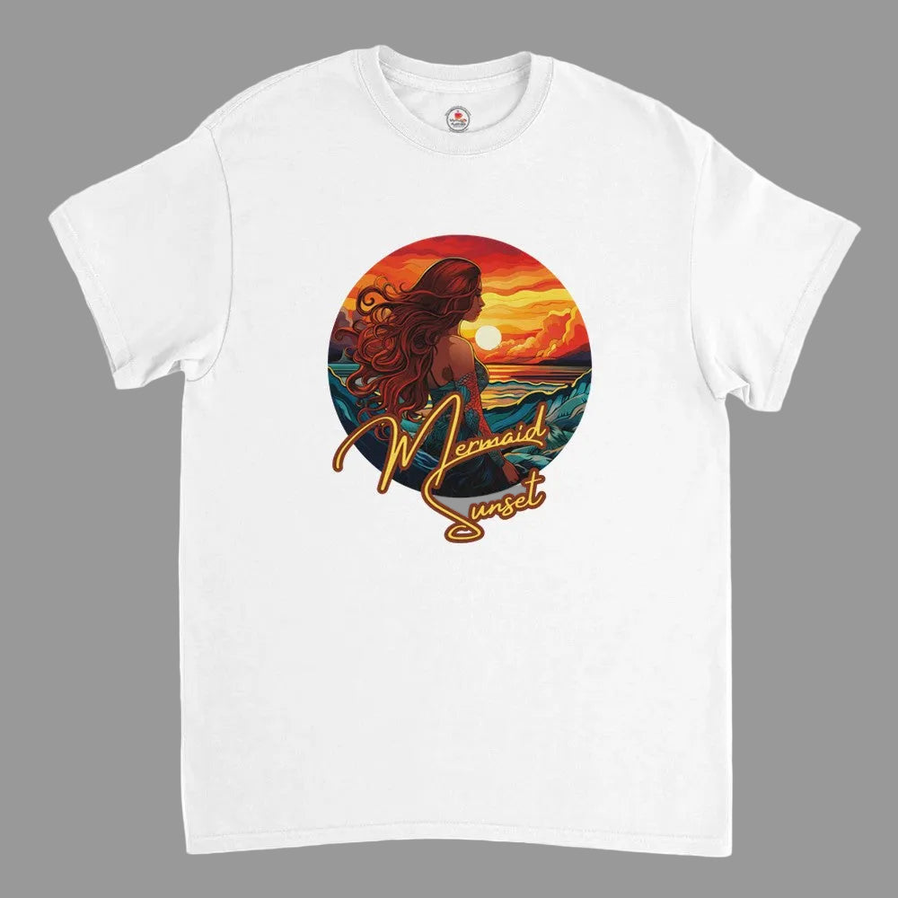 Retro Mermaid Sunset T-Shirt - 60s Pop Art Surf Design