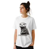Person wearing funny otter t-shirt, animal lover gift idea
