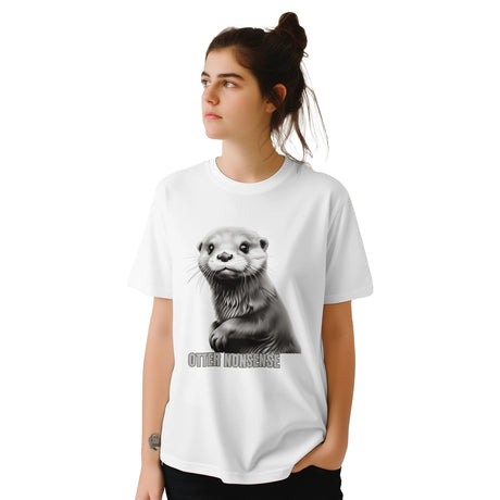 Person wearing funny otter t-shirt, animal lover gift idea