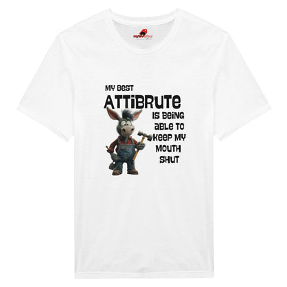 A white coloured  funny donkey shirt – humorous design for animal lovers and sarcastic personalities 